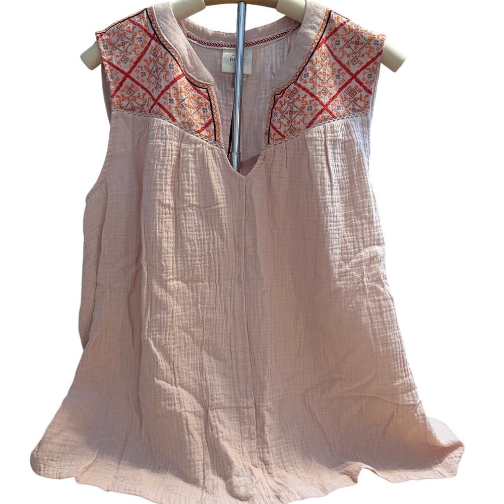 Knox Rose Women's Melon Pink Sleeveless Gauze Tank Top - Size XXL - NWT